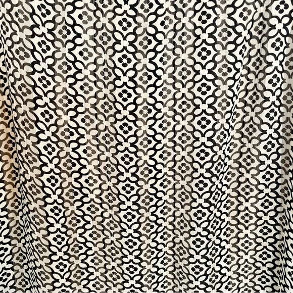 Sara Michelle Black & Cream Ruffle Sleeve Casual Workwear Blouse Top, Size L - Picture 12 of 13